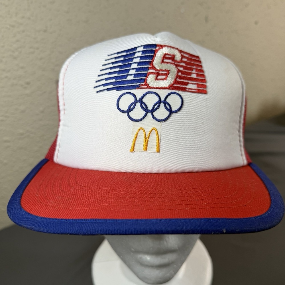Olympic Baseball Hat 1984 Los Angeles Olympics McDonald's Olympic Rings Snapback